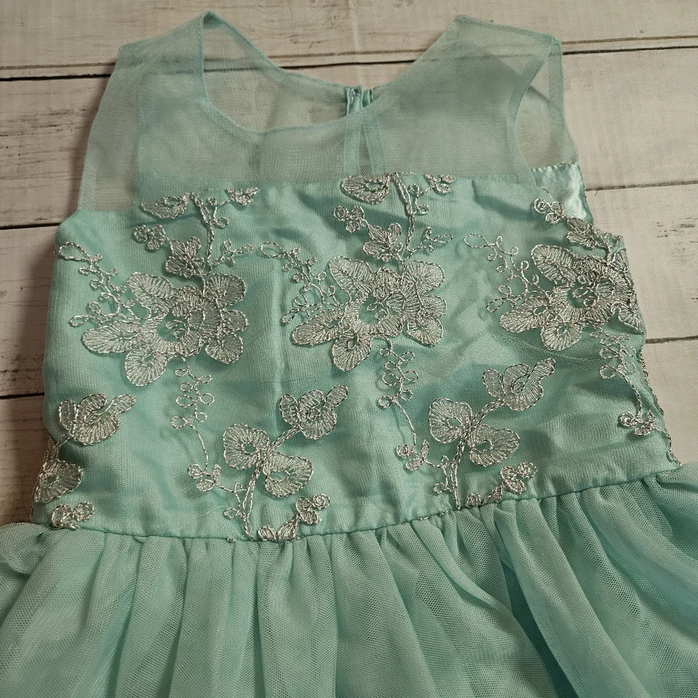 Childrens Place‎ Teal Special Occassion Dress Size 6 Spring Easter Tulle